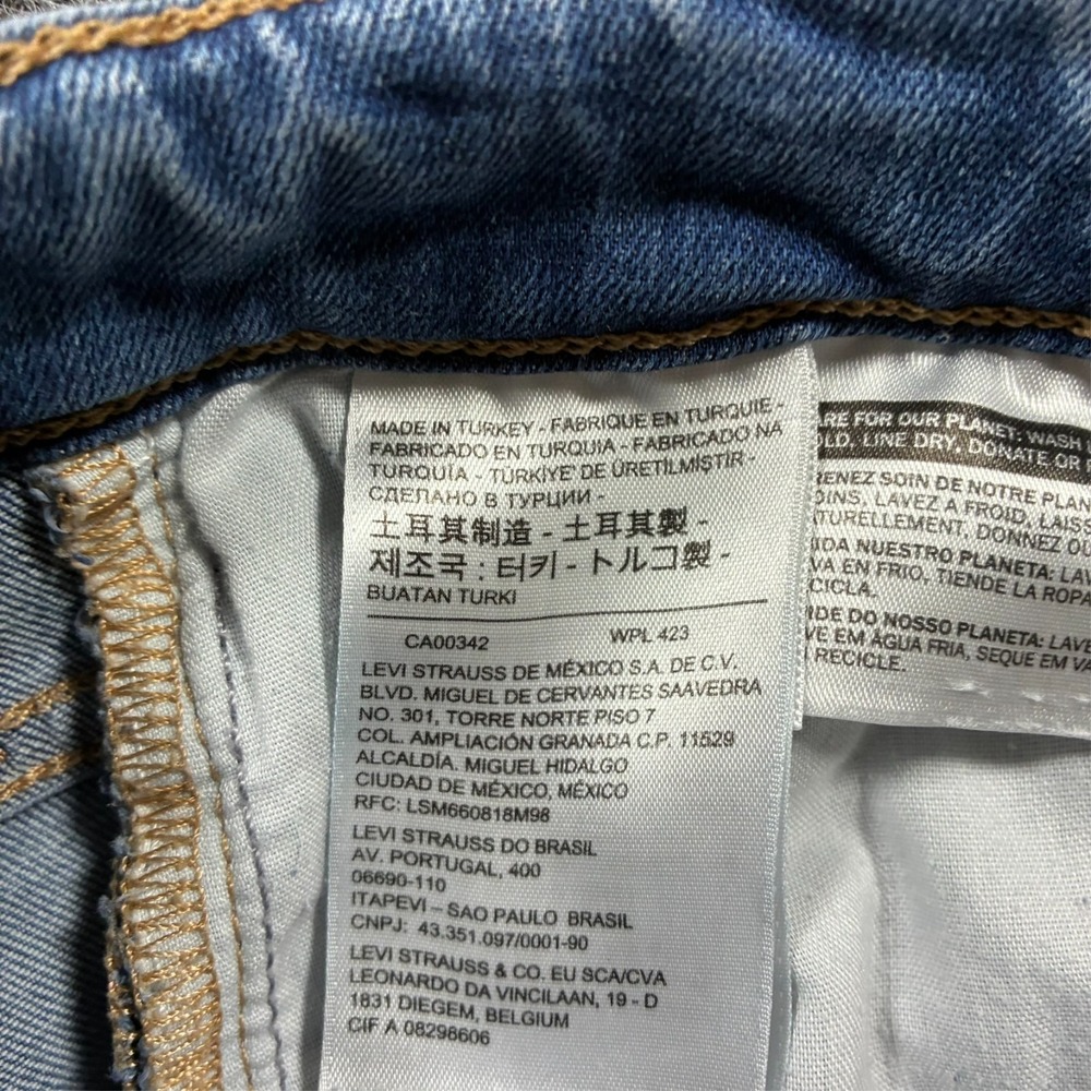 Levis 721 High Rise Skinny Jeans Womens Size 25 Blue Denim Raw Hem Casual - Picture 5 of 13